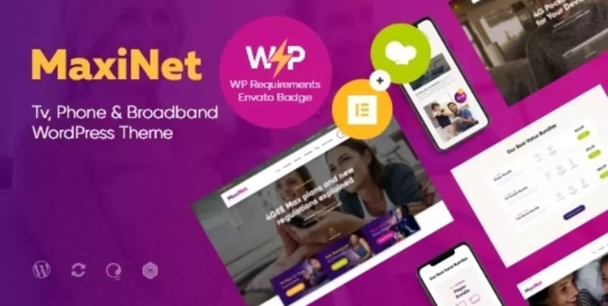 MaxiNet v | Broadband &amp; Telecom Internet Provider WordPress Theme + Elementor