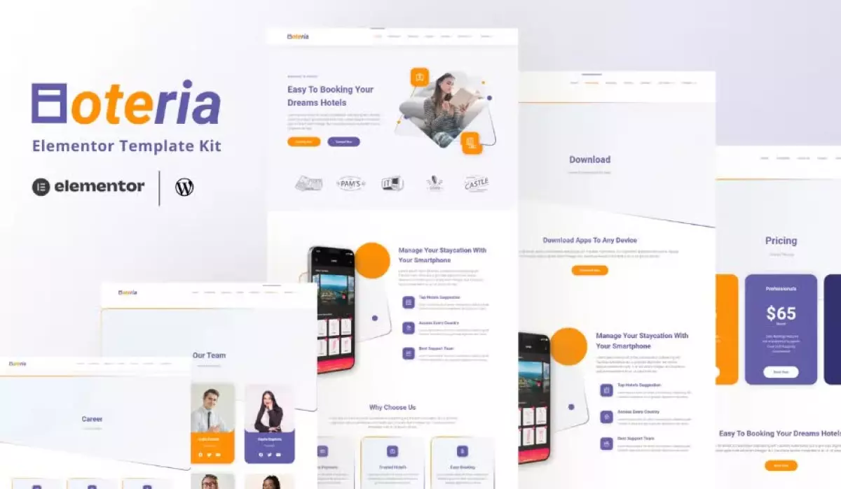 Hoteria - Hotel Service Elementor Template