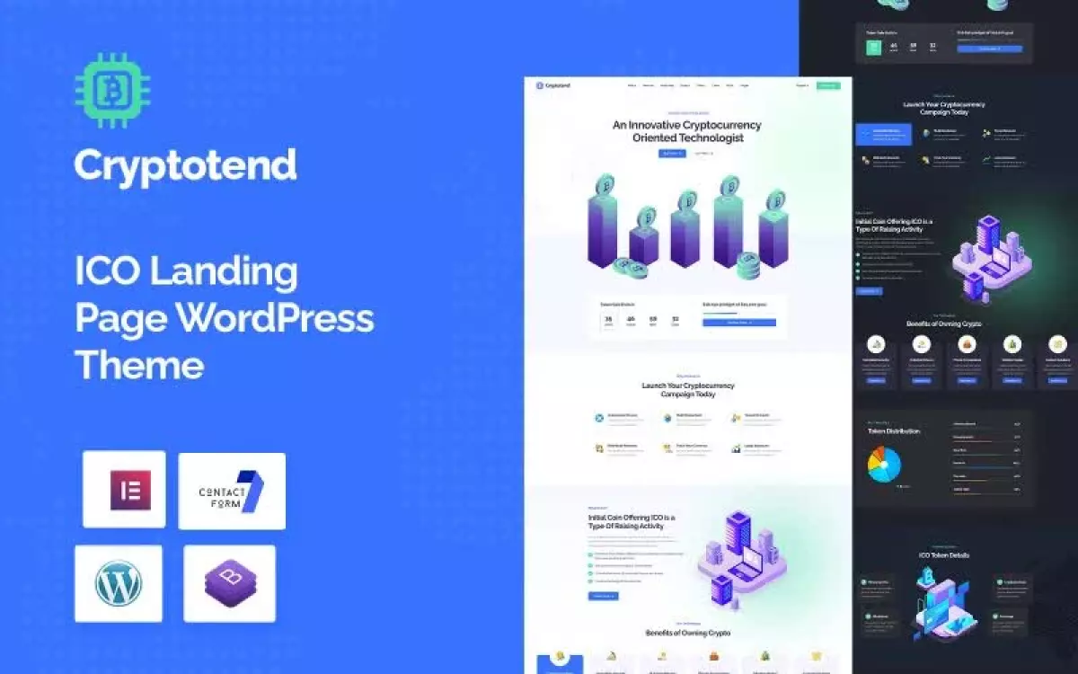 Cryptotend - ICO Landing Page WordPress Theme