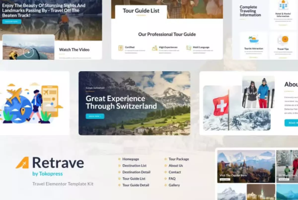 Retrave | Travel & Tour Agency Elementor Template