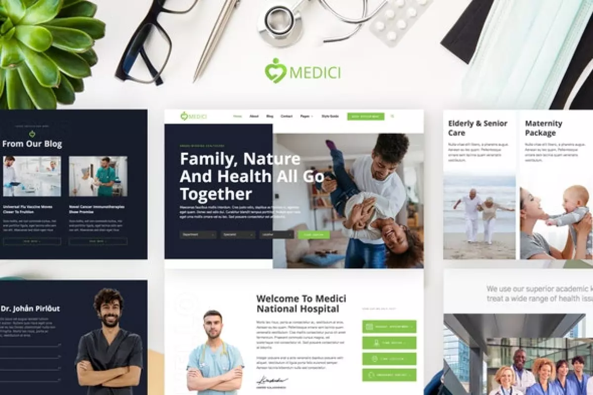 Medici - Hospital &amp; Health Services Elementor Template Kit