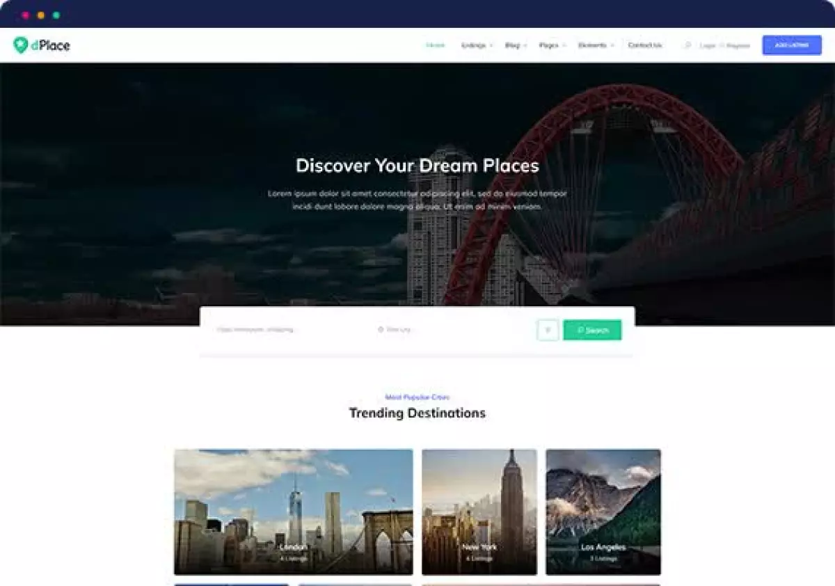 Directorist dPlace - Tourism & Travel WordPress Directory Theme