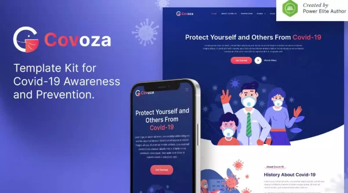 Covoza – Covid-19 Awareness & Prevention Elementor Template