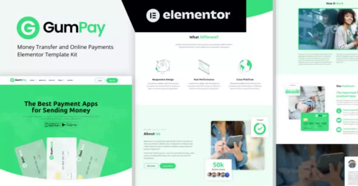 GumPay - Money Transfer & Online Payments Elementor Template