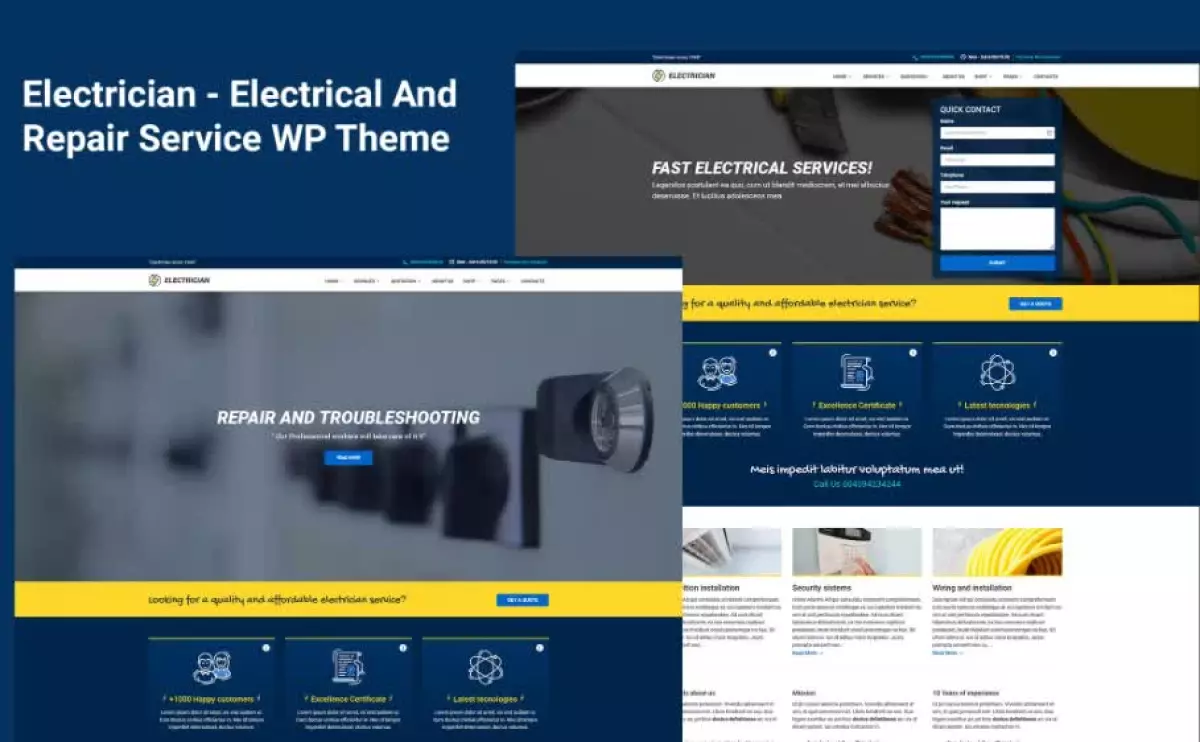 Electrician - Electrical Service WordPress