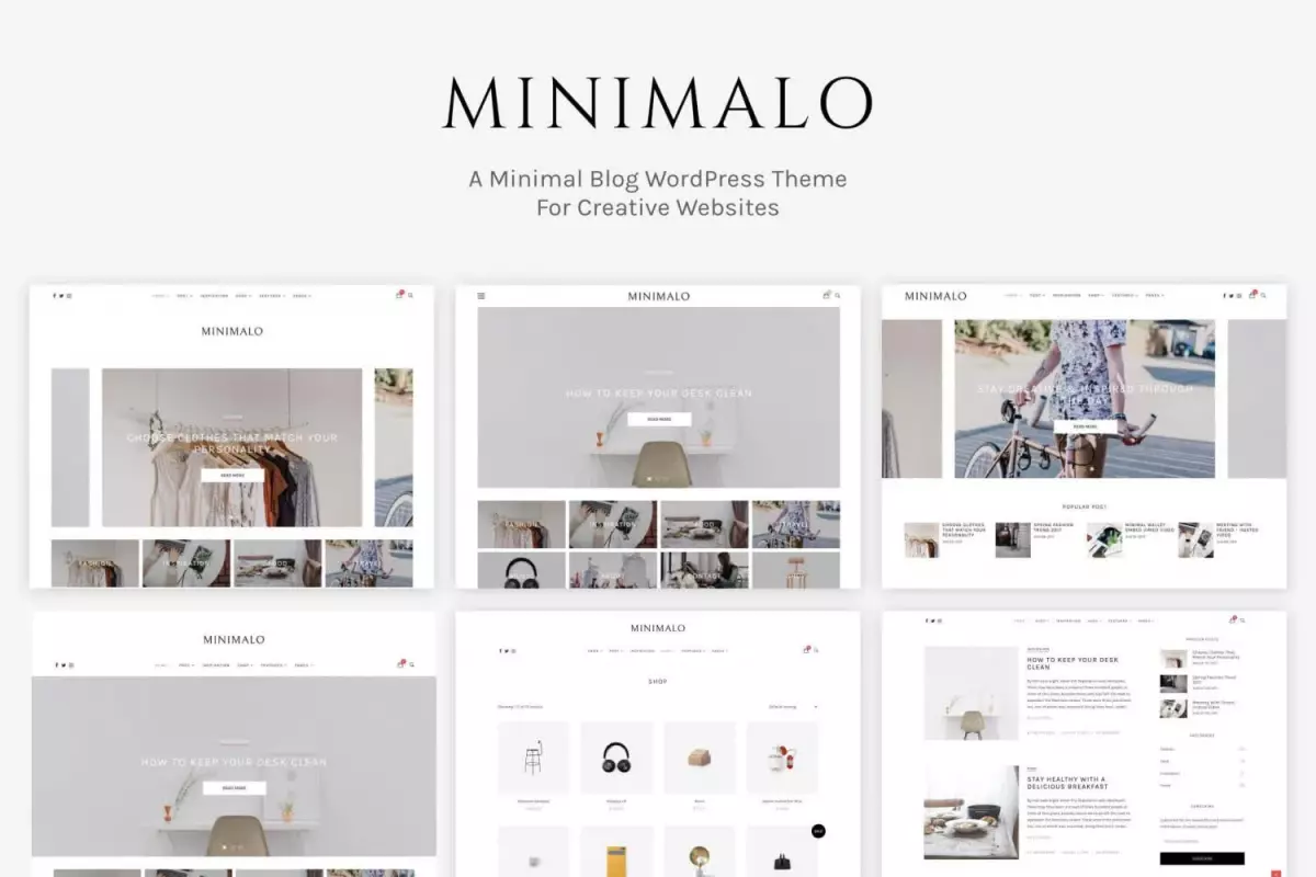 Minimalo - A Minimal Blog WordPress Theme for Creative Websites 1.0.7