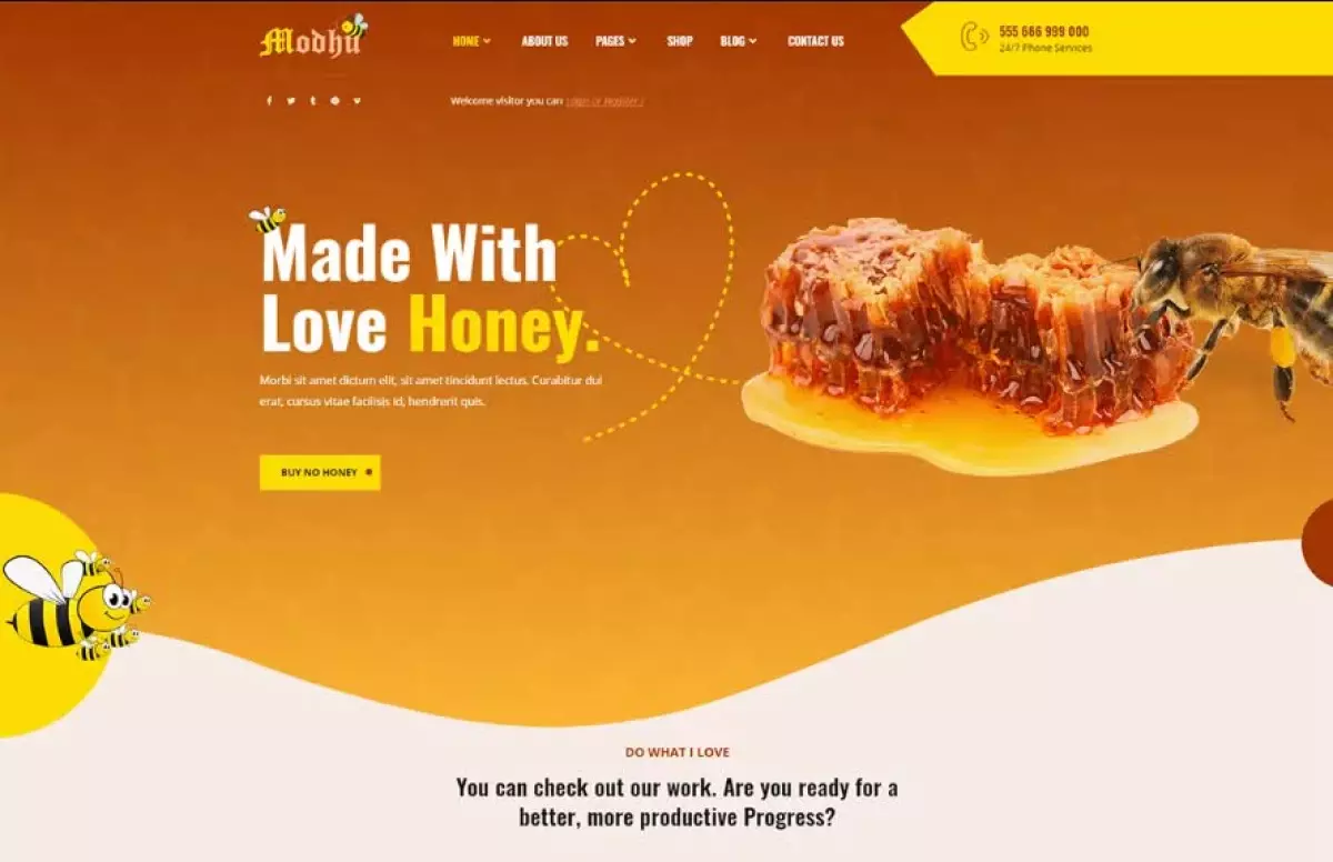 Modhu - Beekeeping and Honey WordPress Theme 1.0.3