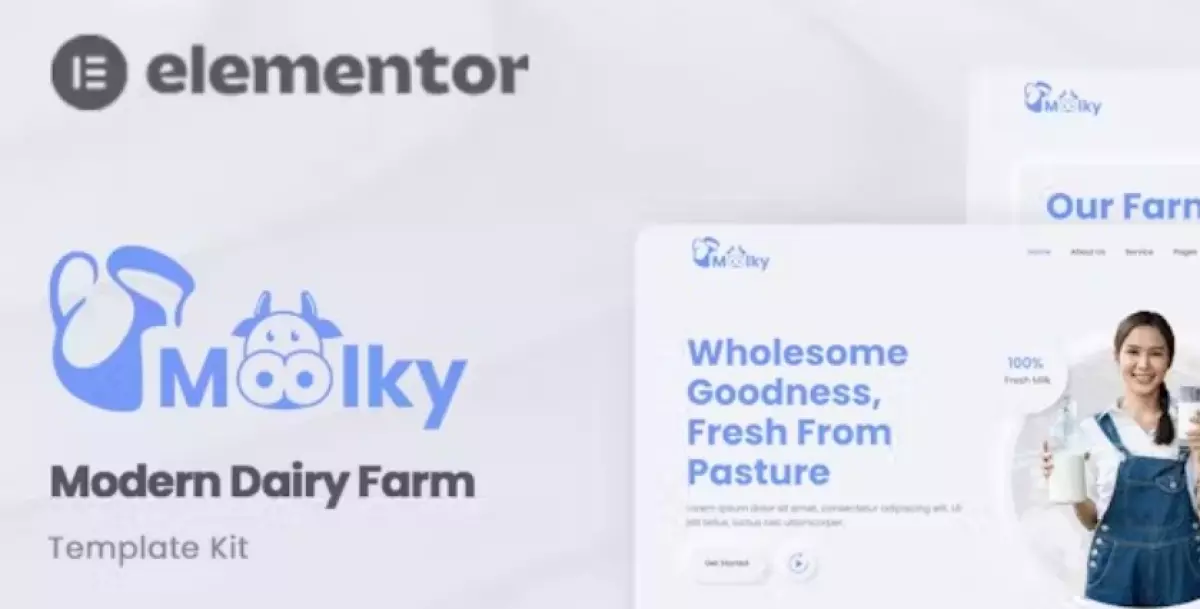 Moolky – Modern Dairy Farm Elementor Template Kit