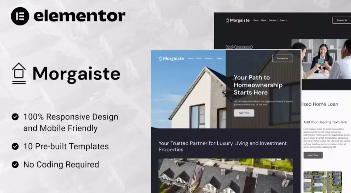 Morgaiste - Real Estate Mortgage Solutions Elementor Template Kit