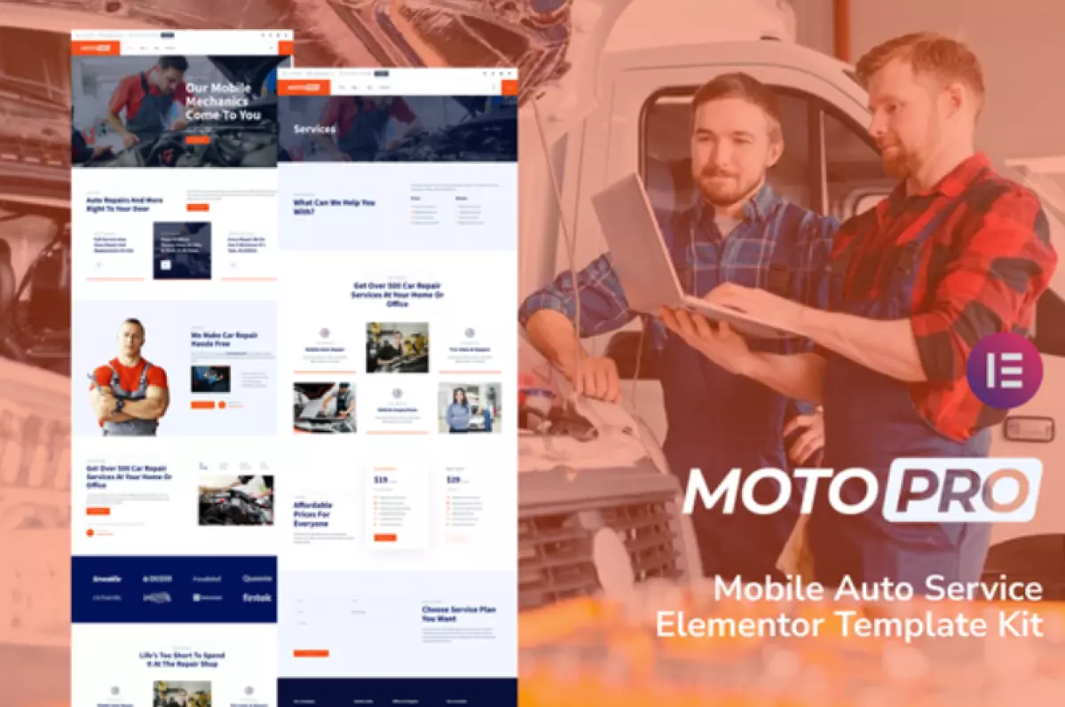 Motopro – Mobile Auto Service Elementor Template Kit