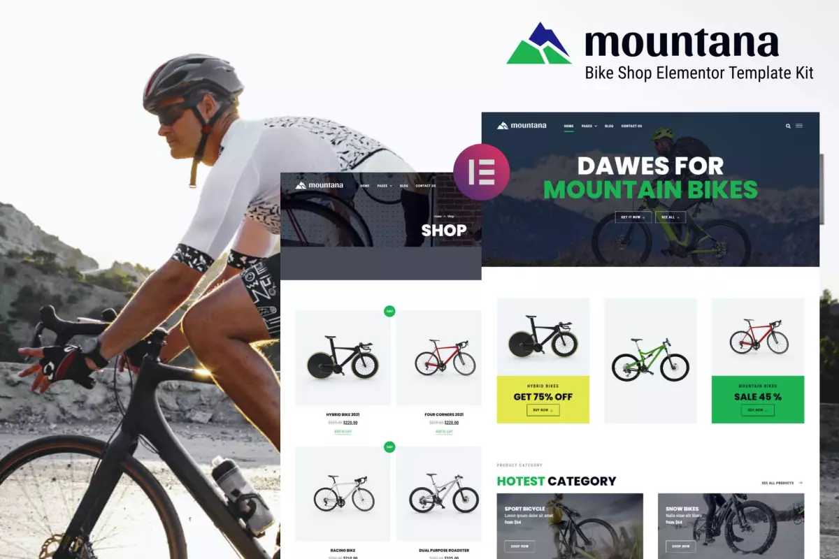 Mountana - Bike Shop WooCommerce Elementor Template Kit