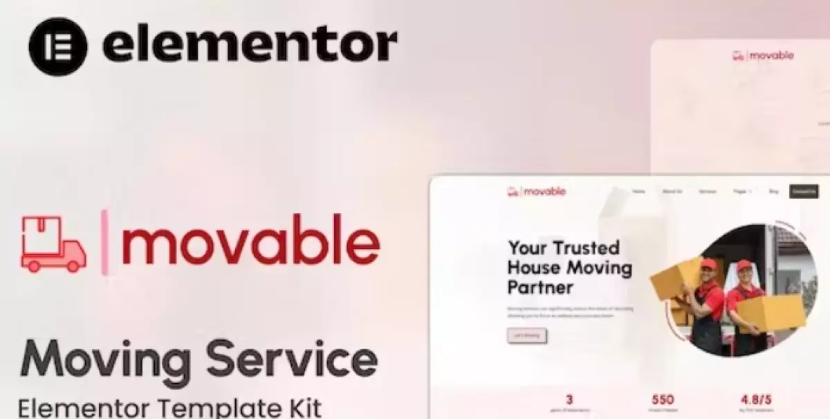 Movable – Moving Service Elementor Template Kit