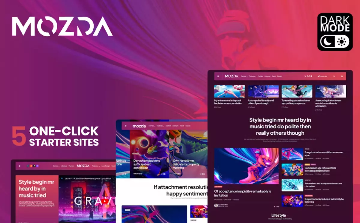 Mozda - Micro Magazine &amp; Blog Theme with Dark Mode