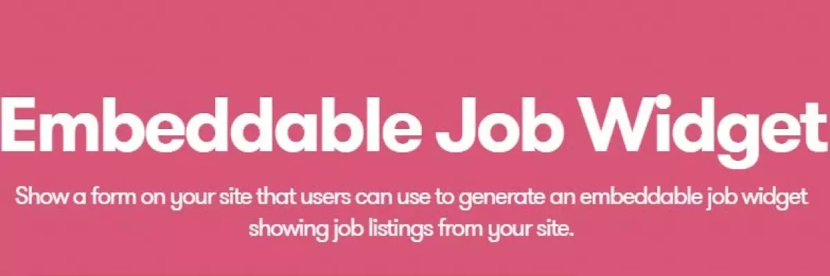 WP Job Manager Embeddable Job Widget Add-on