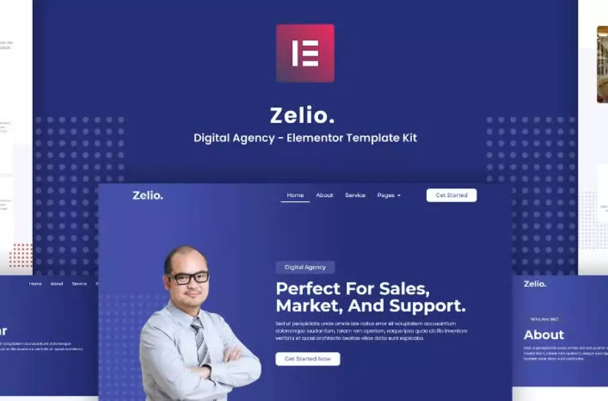 Zelio - Digital Agency Elementor Template