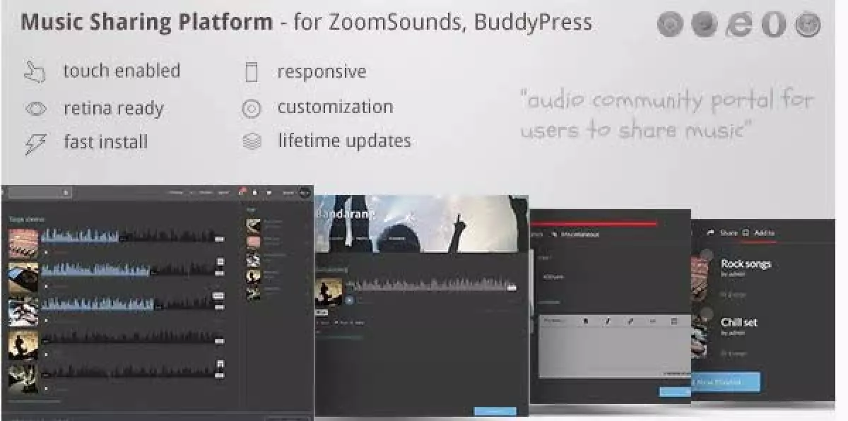 Music Sharing Platform - for Wordpress / ZoomSounds Addon, BuddyPress integrated 1.2.1