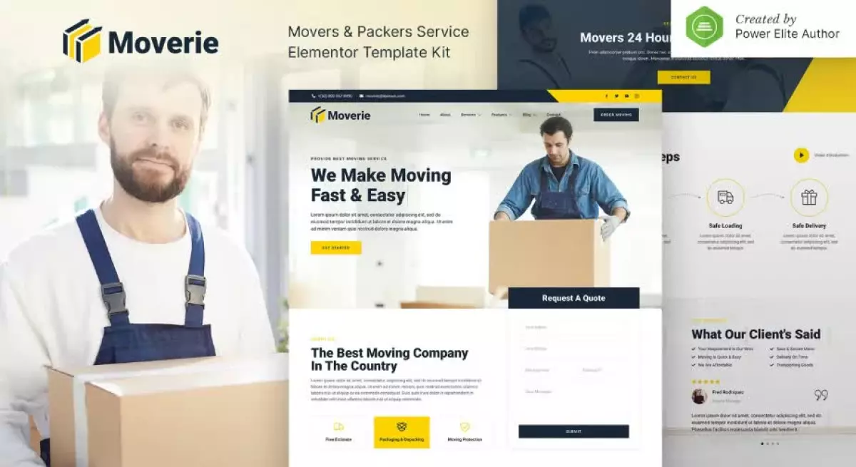 Moverie – Movers & Packers Service Elementor Template