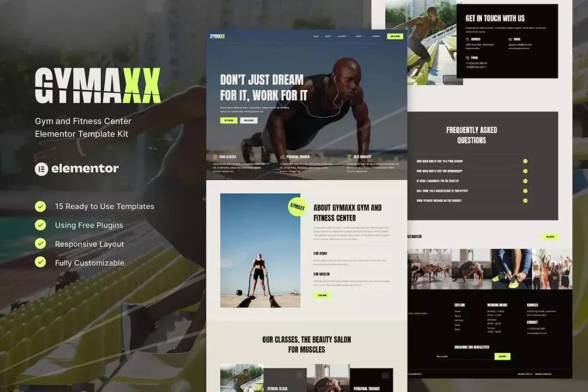 Gymaxx - Gym &amp; Fitness Center Elementor Template