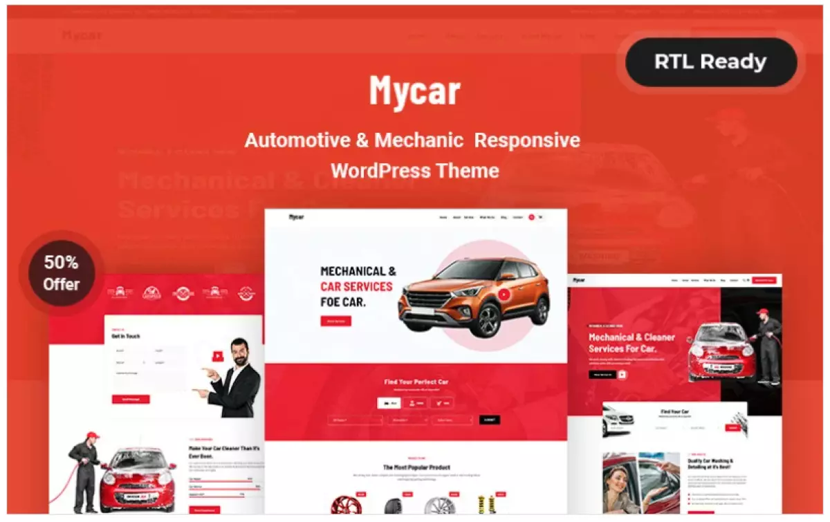 Mycar - Automotive &amp; Mechanic Responsive WordPress Theme