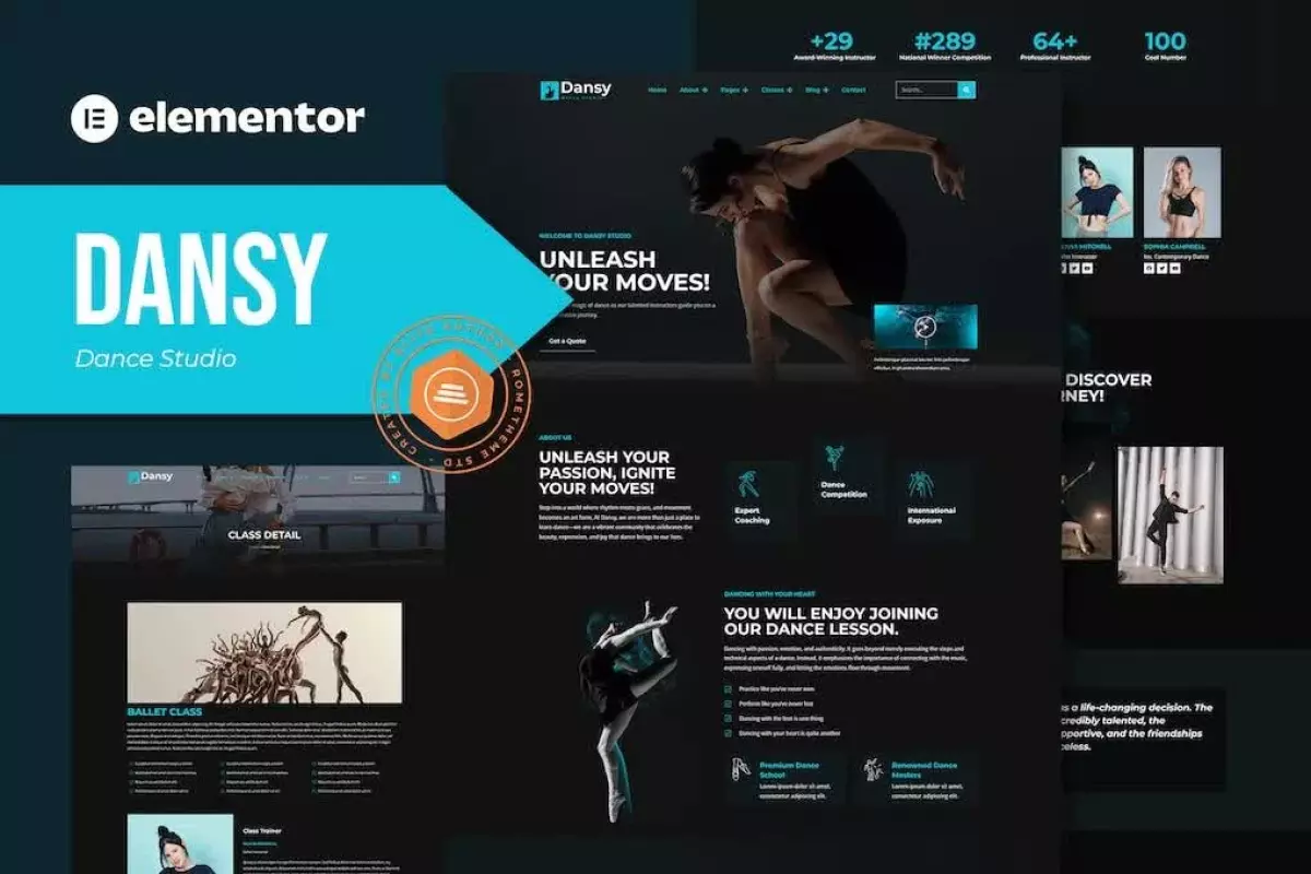 Dansy - Dance Studio Elementor Pro Template