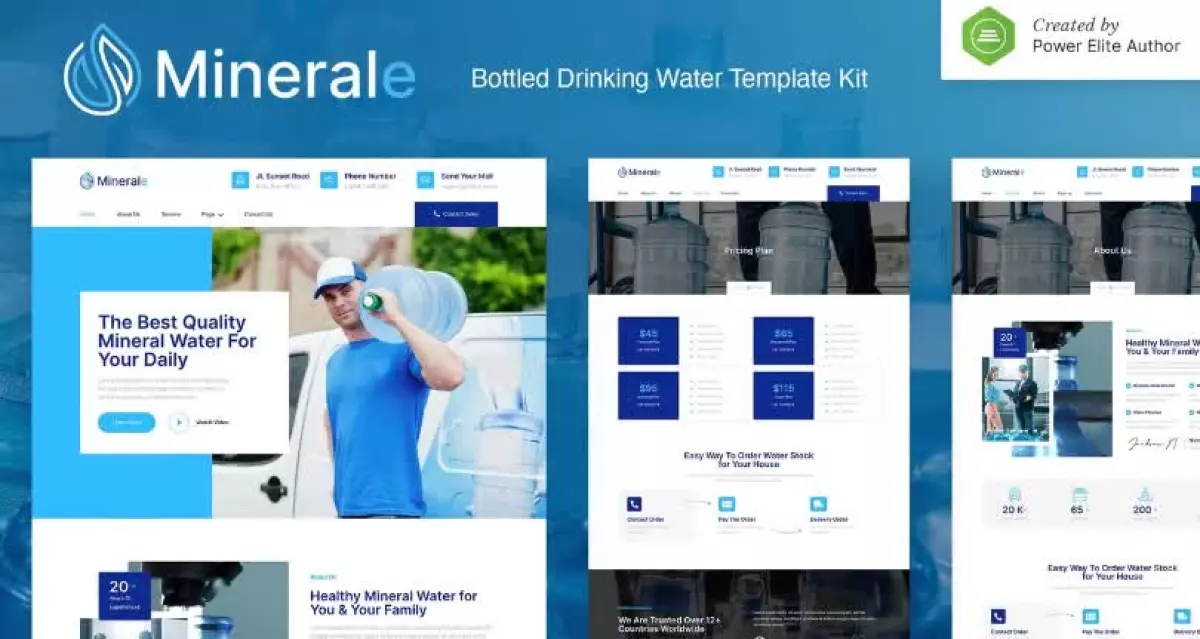 Minerale – Bottled Drinking Water Elementor Template