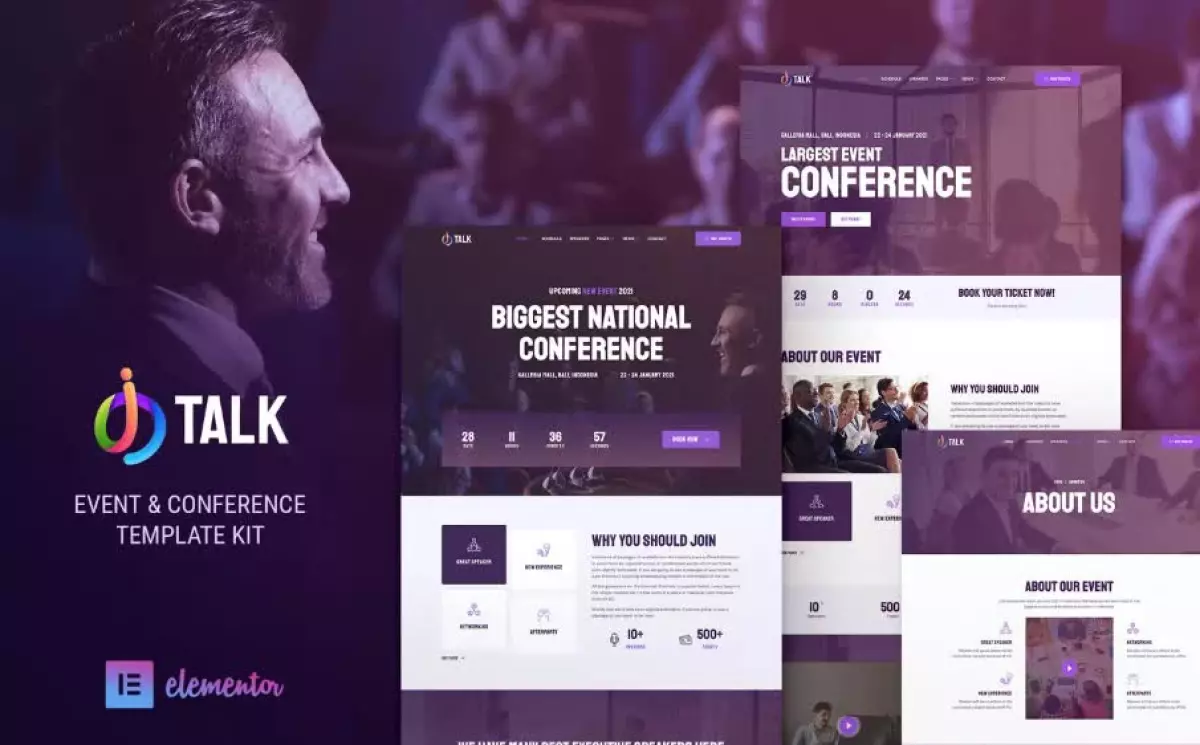 iTalk – Event & Conference Elementor Template