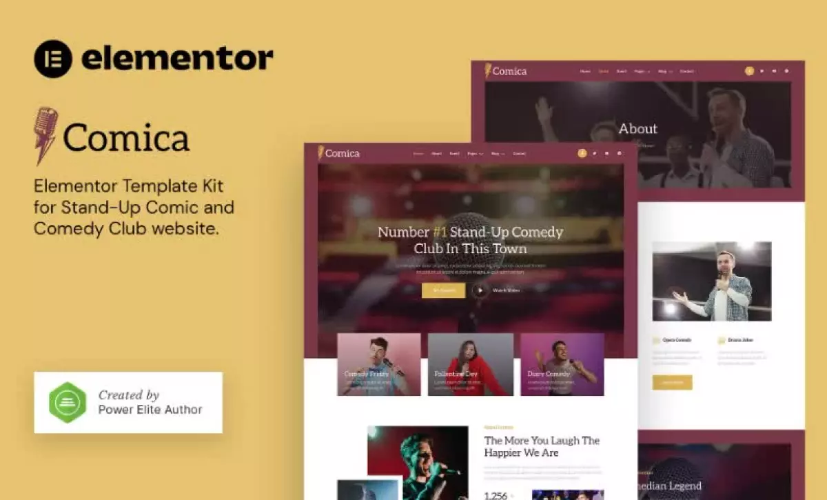 Comica – Stand-Up Comic & Comedy Club Elementor Template