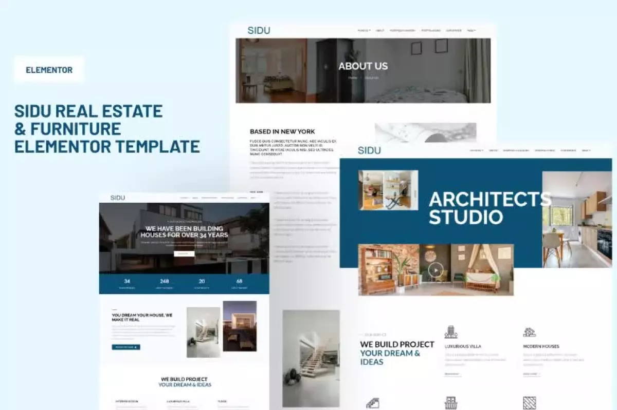 Sidu - Real Estate & Furniture Elementor Template