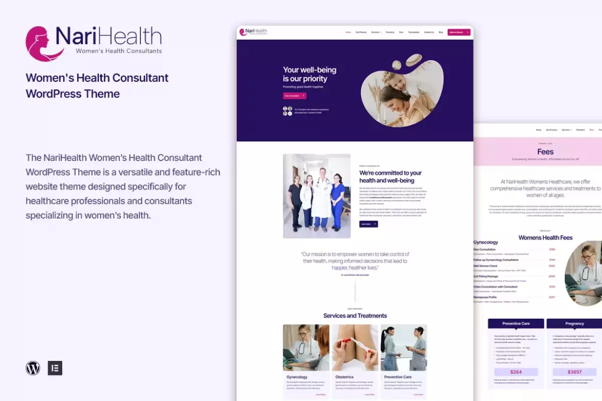 NariHealth - Women's Health Consultant WordPress