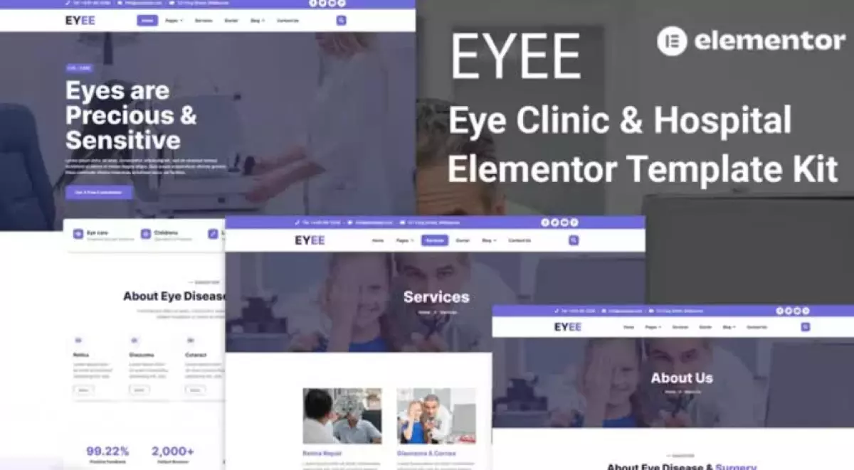 Eyee - Eye Clinic & Vision Care Elementor Template