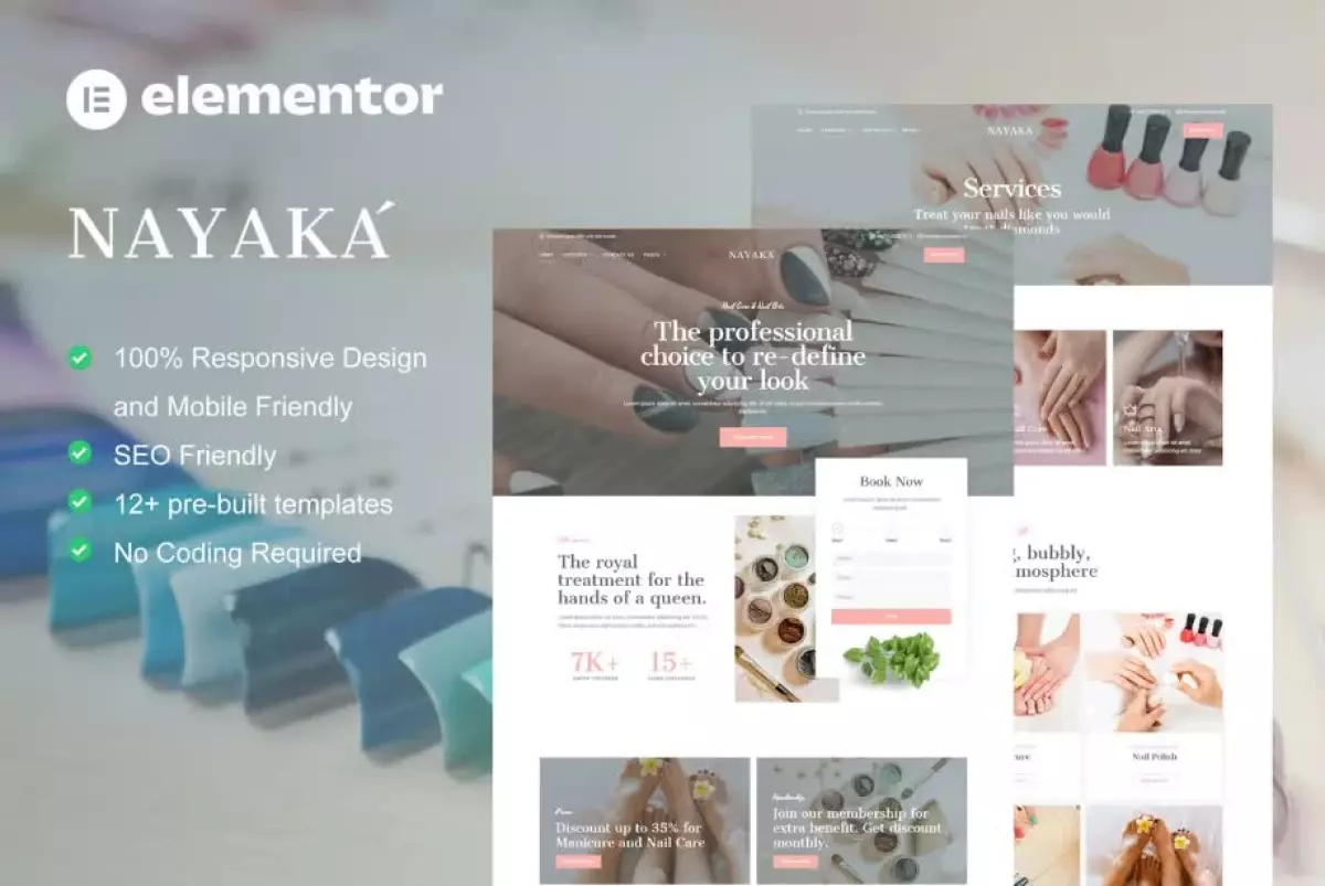 Nayaka - Nail Salon & Beauty Care Elementor Template Kit