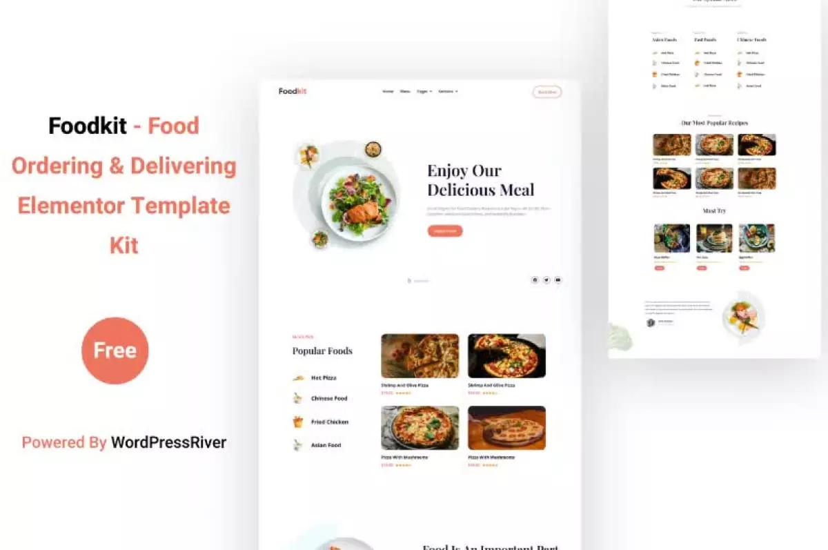 Foodkit - Food Ordering & Delivering Elementor Template