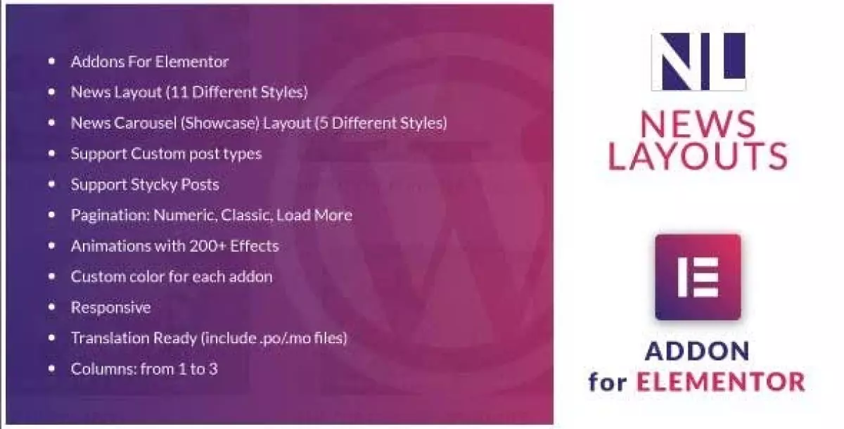 News Layouts for Elementor WordPress Plugin 1