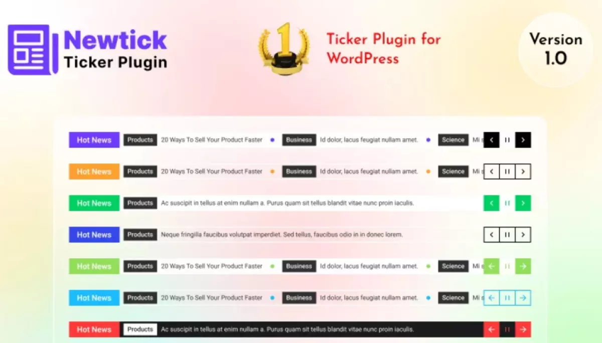 Newtick - Ticker WordPress Plugin for Sticky and Sidebar