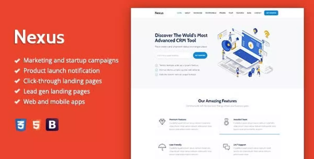 Nexus - Premium SaaS Landing Page Template