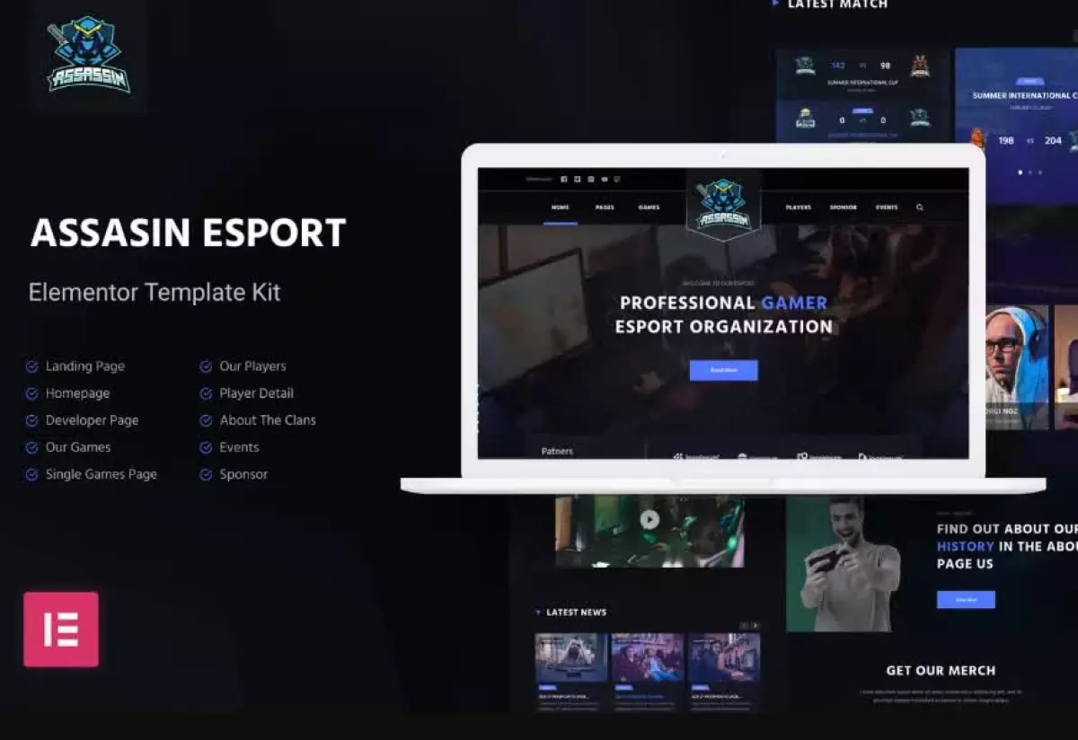 Assasin | eSport & Gaming Elementor Template