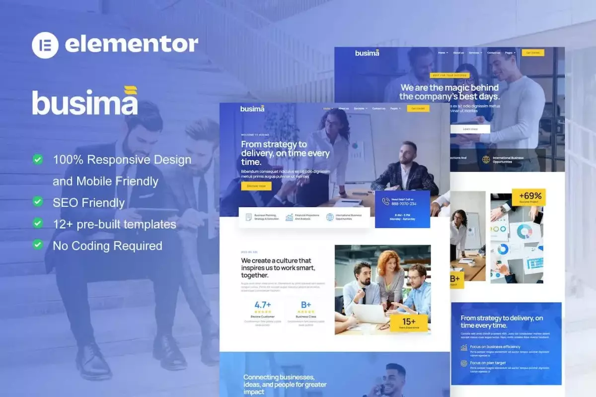 Busima - Business Consultant Elementor Template