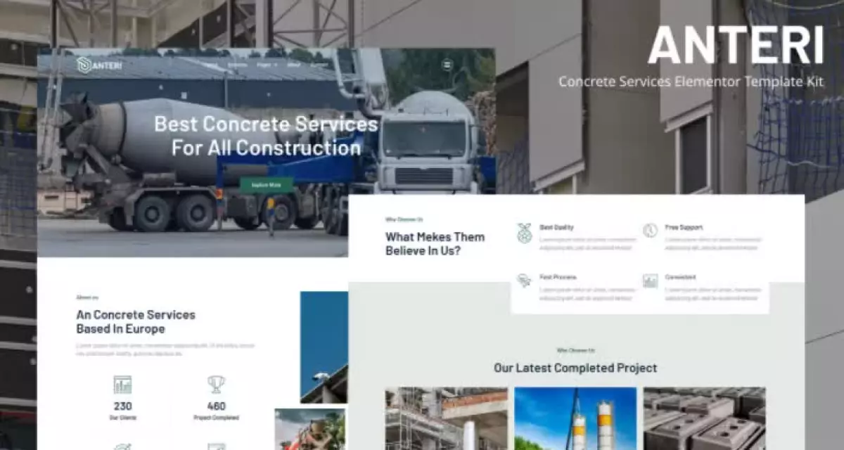 Anteri - Concrete Services Elementor Template