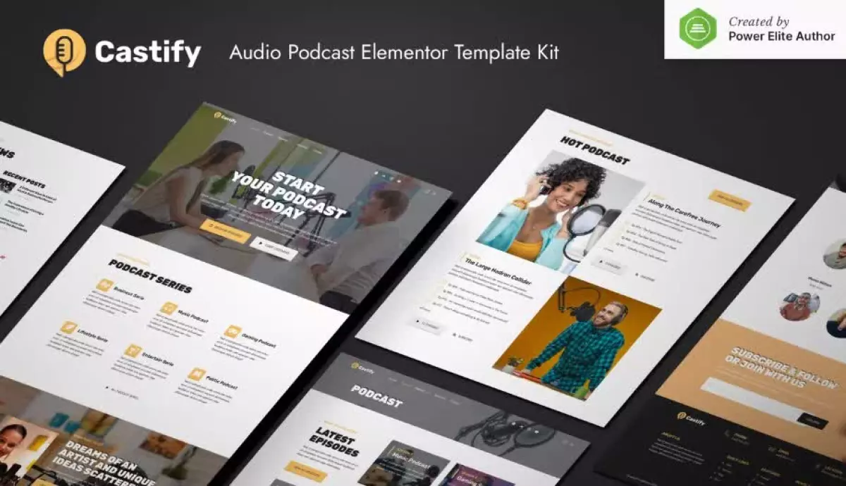 Castify – Audio Podcast Elementor Template