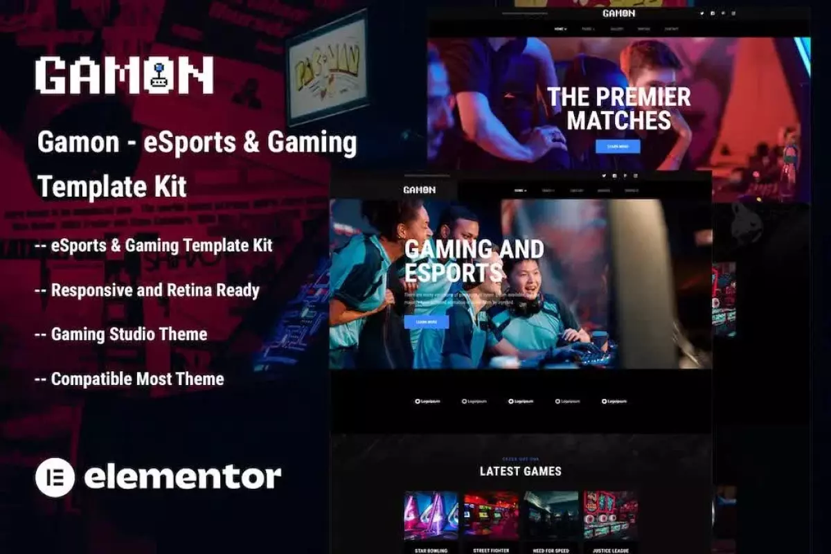 Gamon - eSports &amp; Gaming Elementor Template