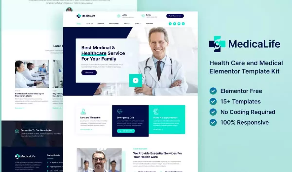 MedicaLife – Health Care & Medical Elementor Template