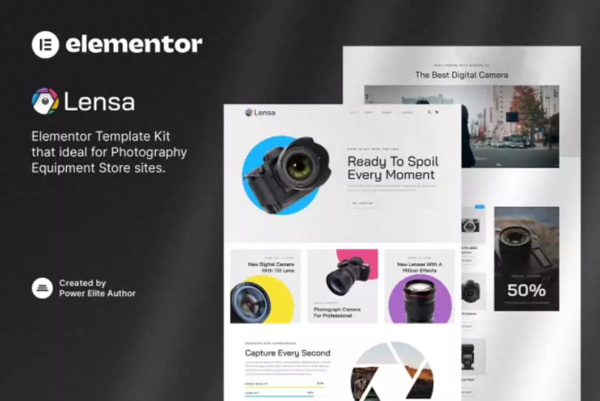 Lensa – Camera & Photography Equipment Store Elementor Template