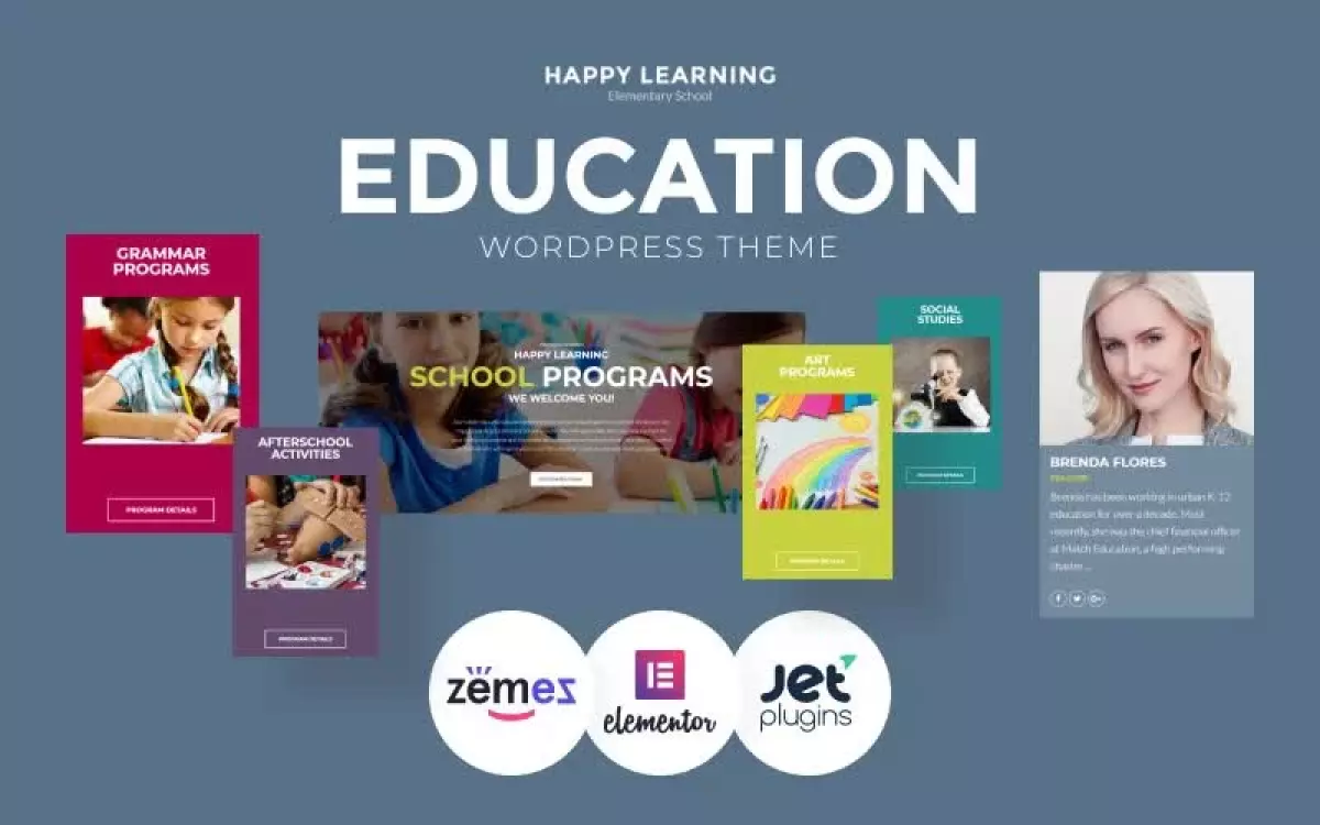 Happy Learning - Education Multipurpose Modern WordPress Elementor Theme WordPress Theme