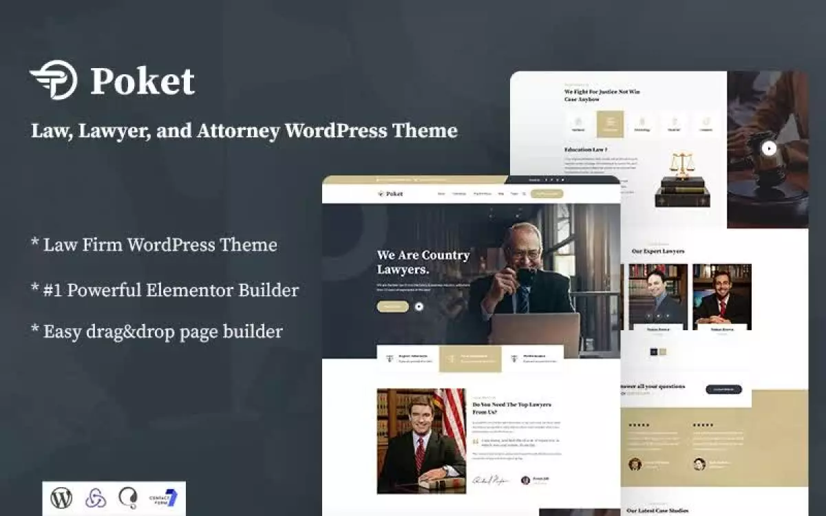 Poket - Lawyer And Attorney Responsive WordPress Theme.