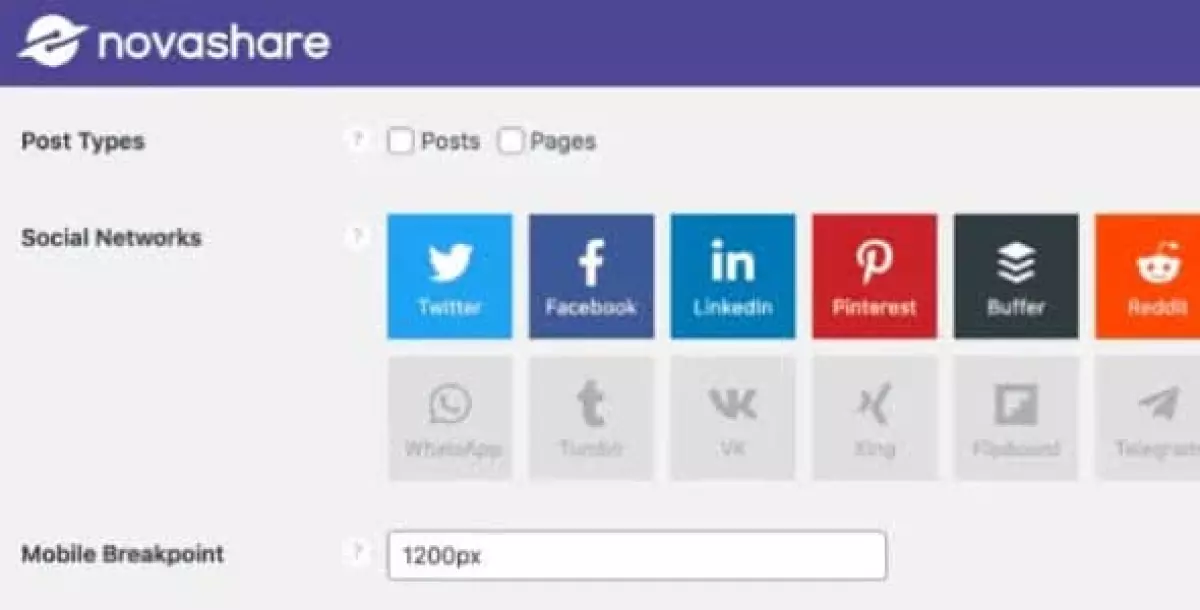 Novashare - WordPress Social Sharing Plugin 1.4.6