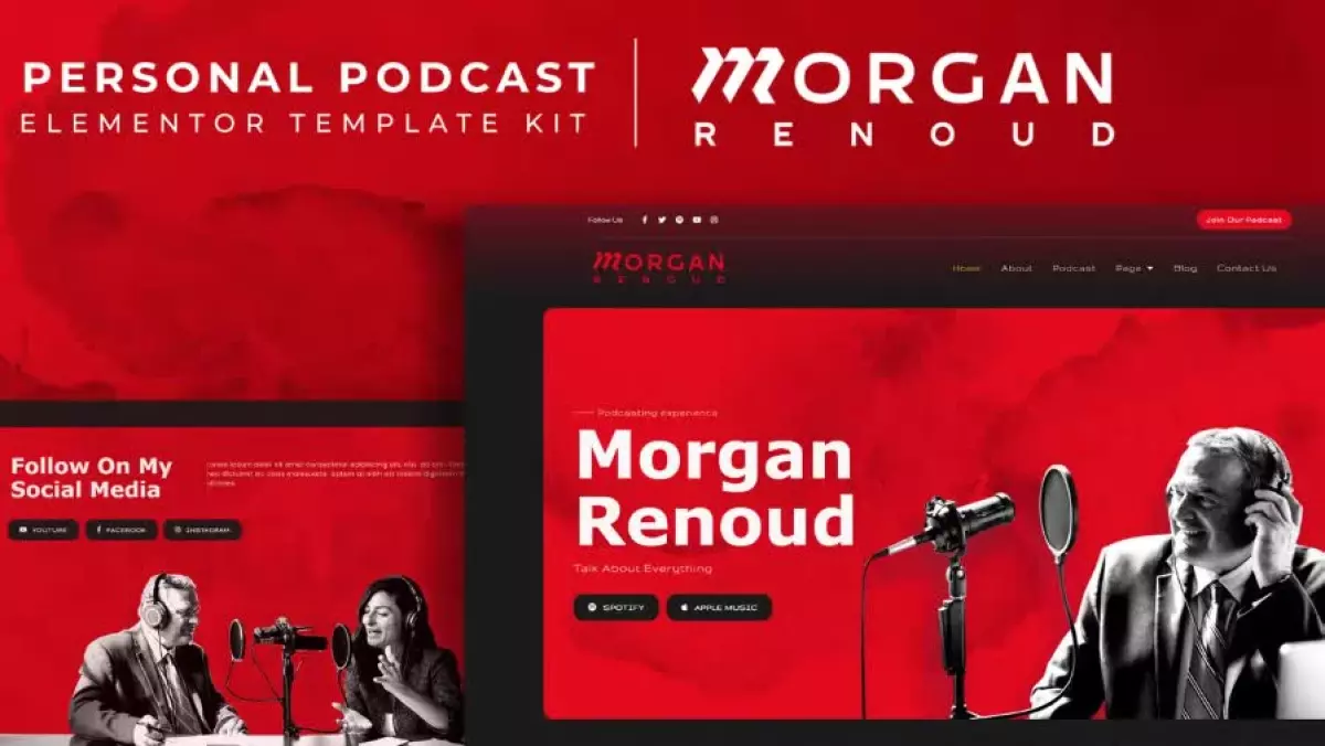 Morgan Renoud - Personal Podcast Elementor Template