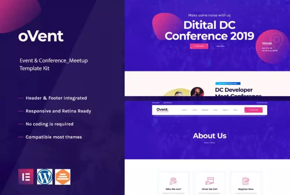 Ovent - Event Conference & Meetup Elementor Template