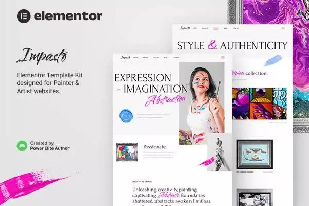 Impasto – Painter &amp; Artist Elementor Template