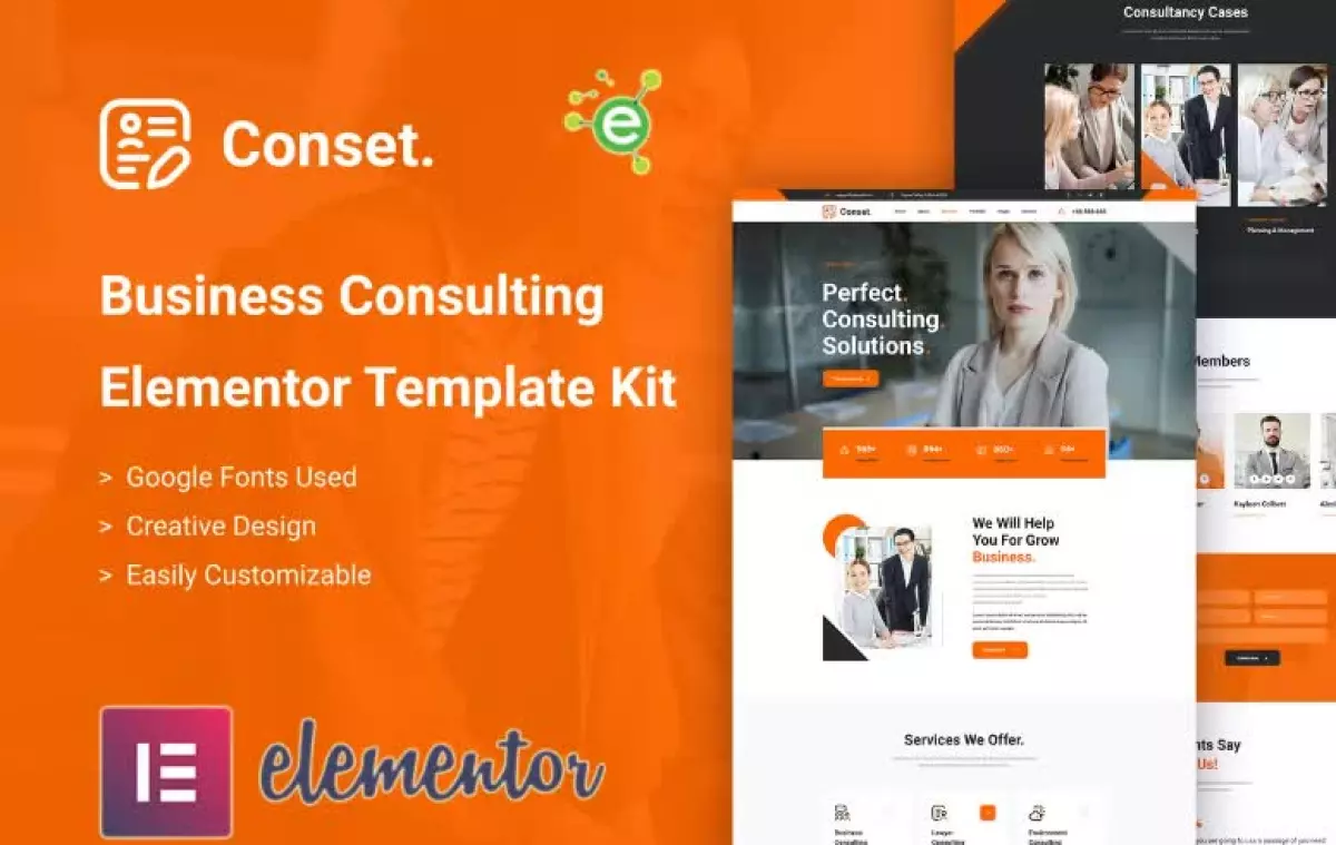 Conset – Business Consulting Elementor Template