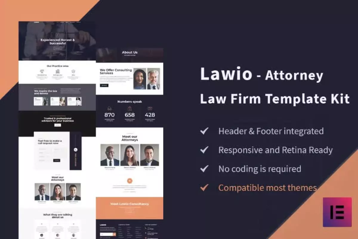 Lawio - Attorney Law Firm Elementor Template